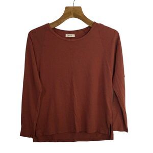 Madewell Womens Songbook Dolman Tee Shirt Long Sleeves Rust Orange Size Small